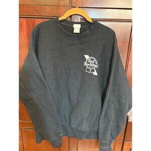 Vintage Champion Reverse Weave Black Crewneck Pabst Blue Ribbon Size L